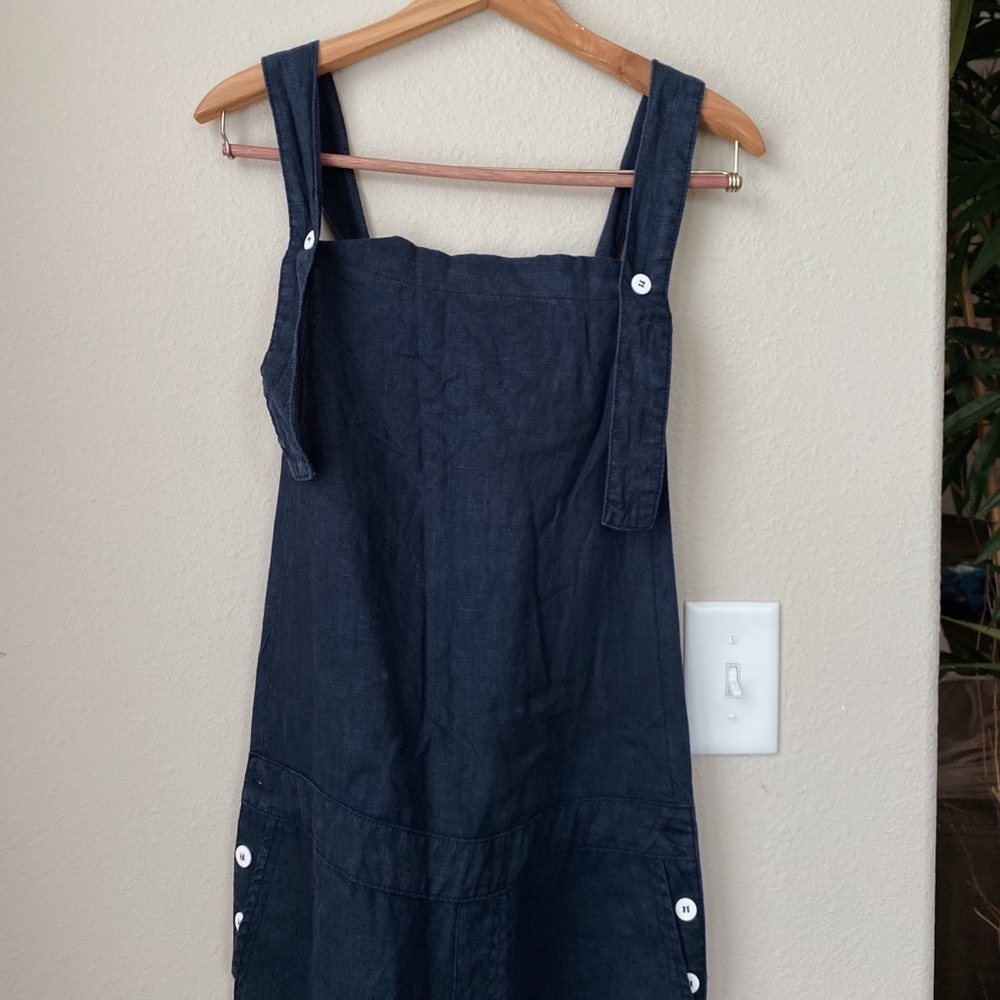 Navy Linen Farmers Overall (Dungarees)